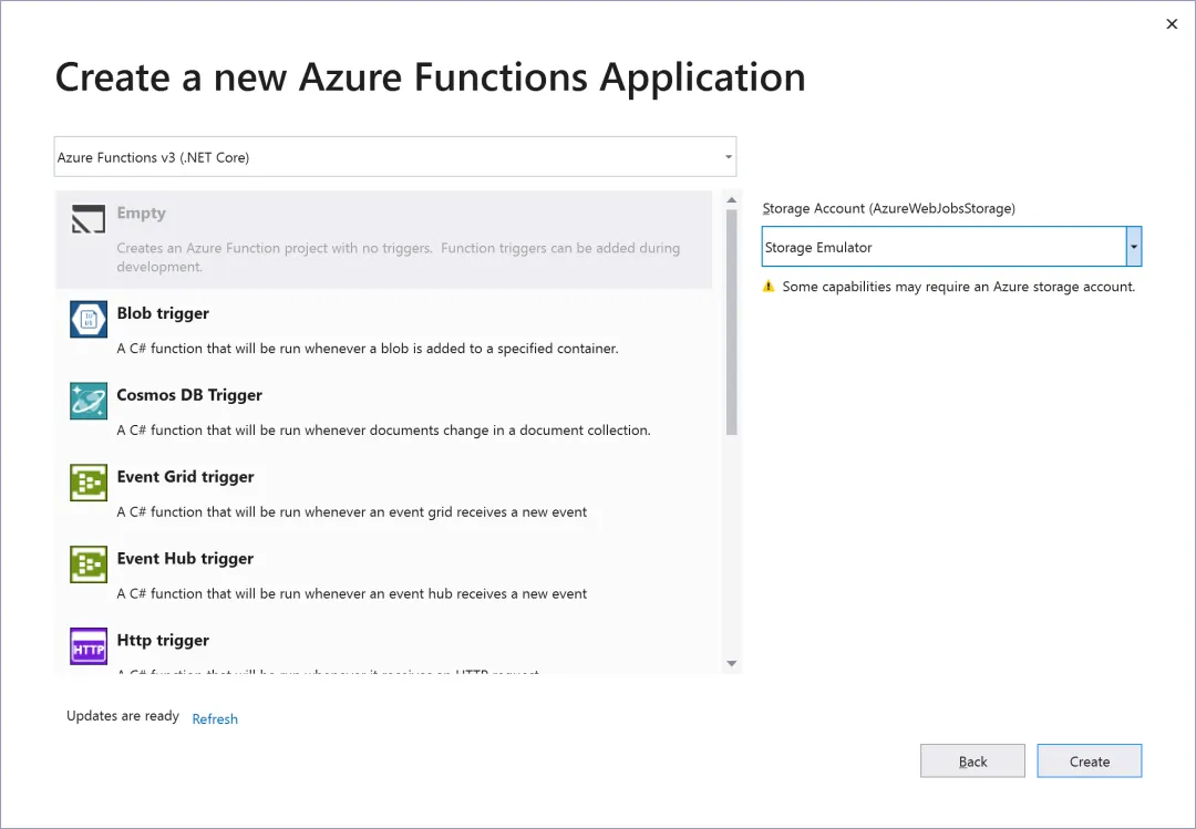 Create a new Azure Function Application